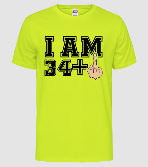 Funny Birthday I am 35 model galben neon pe tricou