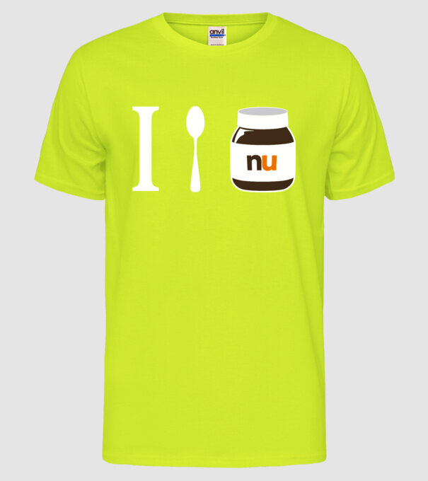 i love nutella model galben neon pe tricou