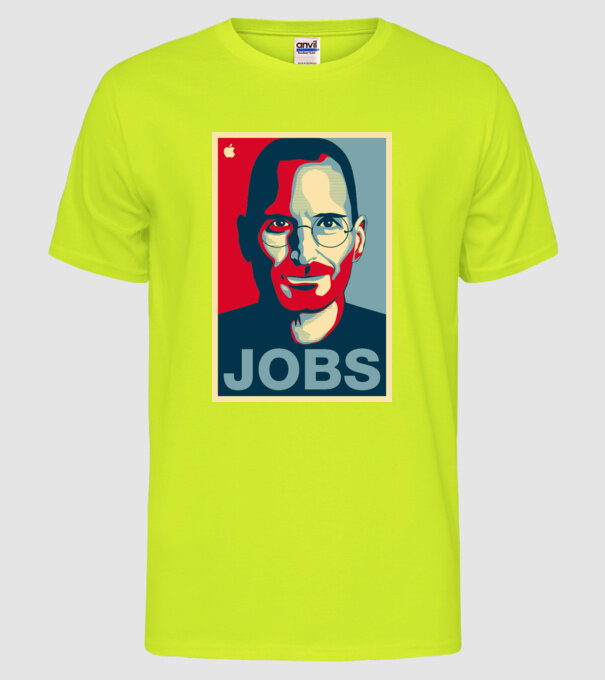 Jobs pop art model galben neon pe tricou