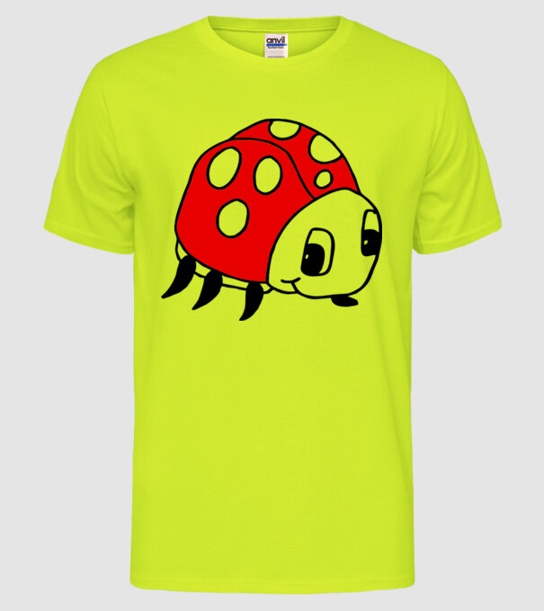 Buburuză model galben neon pe tricou