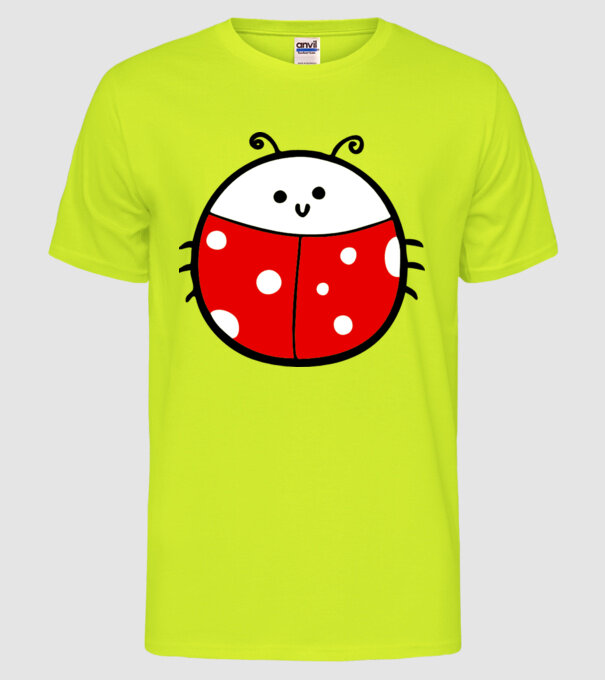Buburuză model galben neon pe tricou