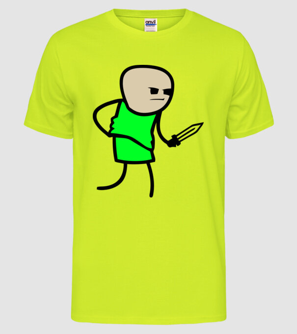 Cuțit model galben neon pe tricou