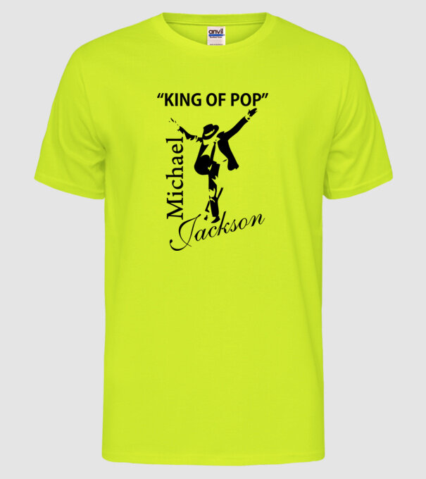 King Of Pop model galben neon pe tricou