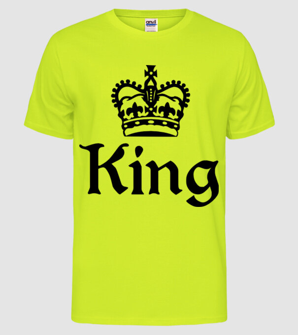 King 01 model galben neon pe tricou