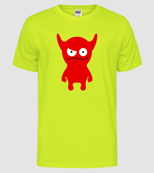 micul diavol model galben neon pe tricou