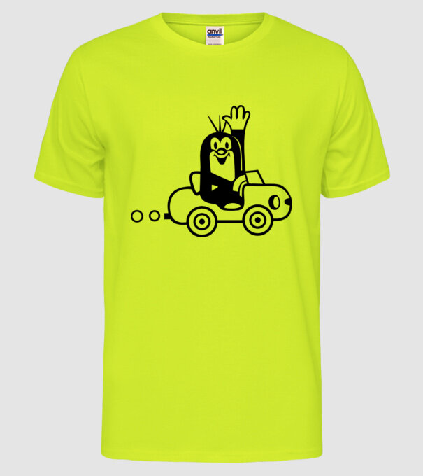 Cârtiță model galben neon pe tricou