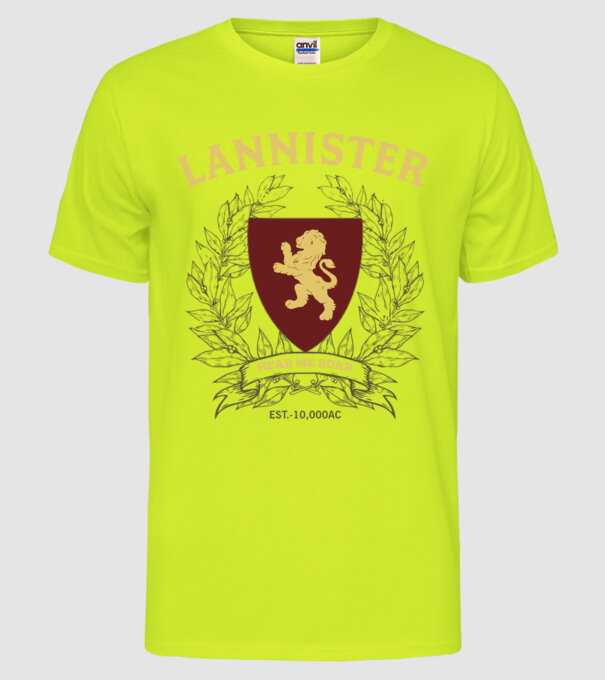 Lannister model galben neon pe tricou