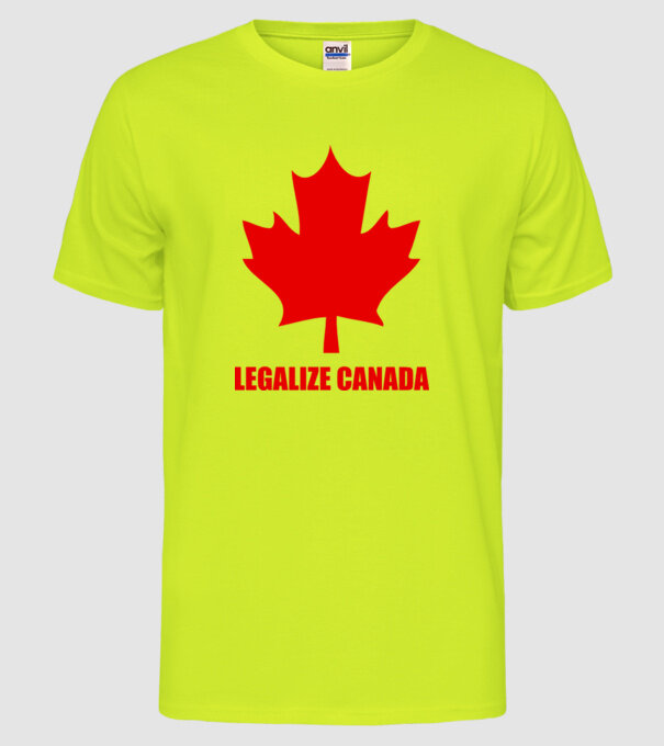 Legalize Canada model galben neon pe tricou