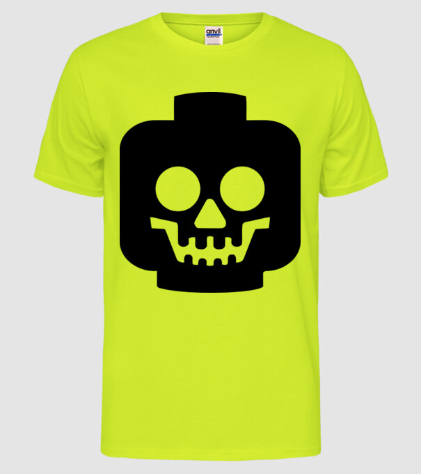 Lego Death Face.eps model galben neon pe tricou