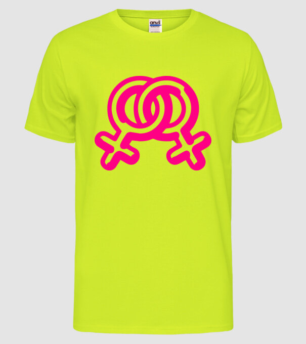 Lesbiene model galben neon pe tricou
