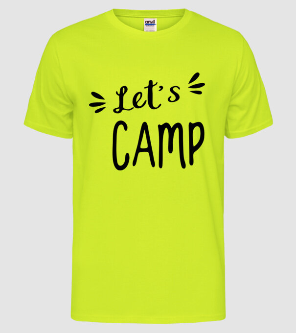 'Let''s camp' model galben neon pe tricou