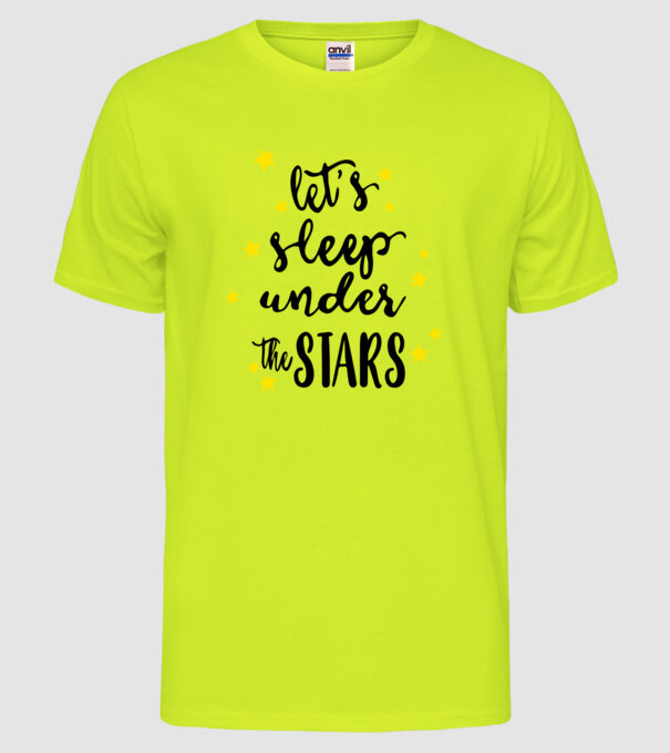 Lets sleep under the stars model galben neon pe tricou