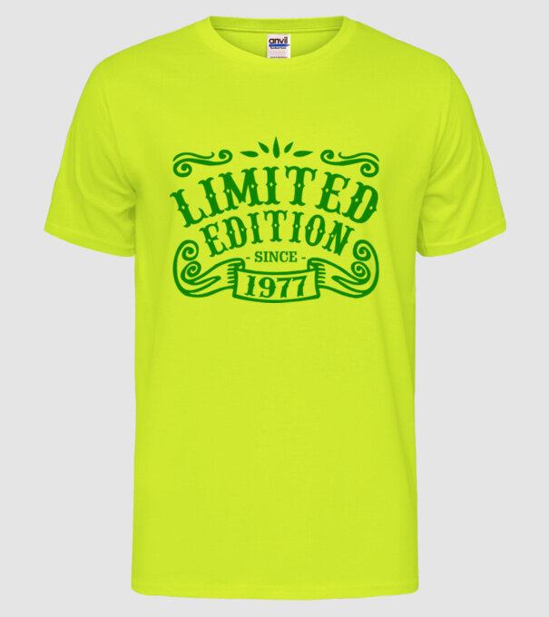 Limited edition 1977 model galben neon pe tricou