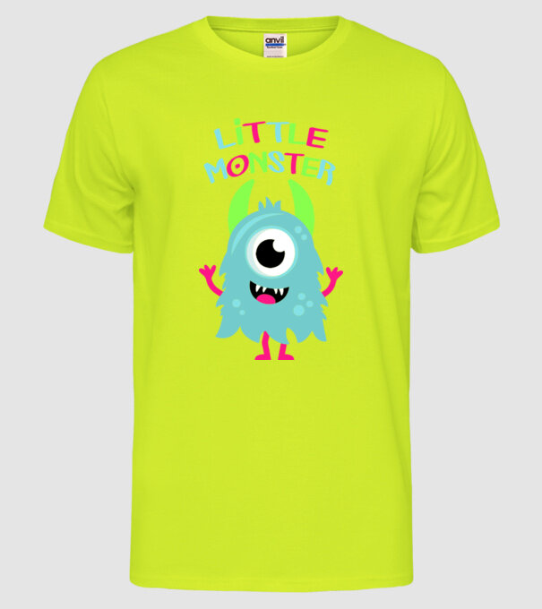 Little monster model galben neon pe tricou