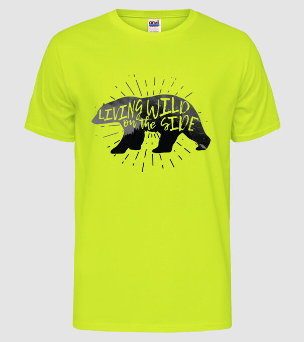 Living on a wild side model galben neon pe tricou