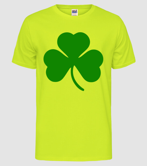 Trifoi model galben neon pe tricou