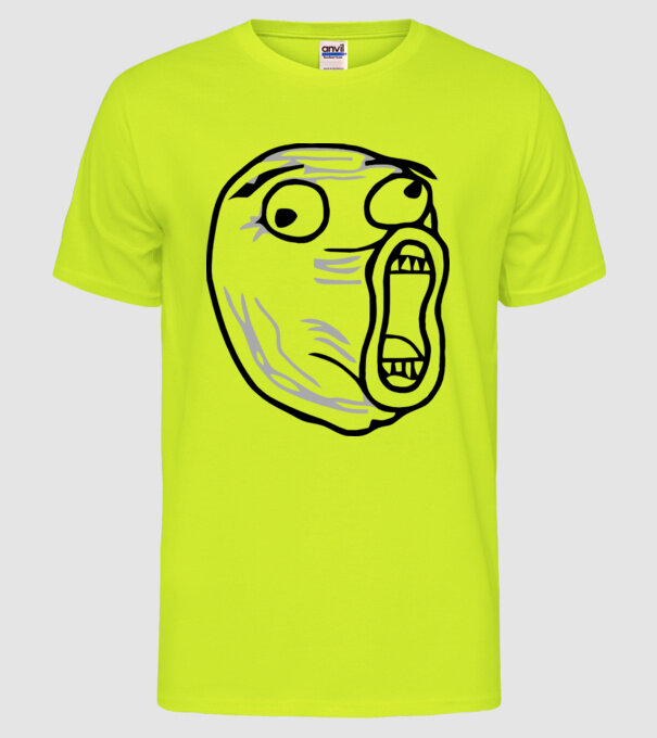LOL Face model galben neon pe tricou