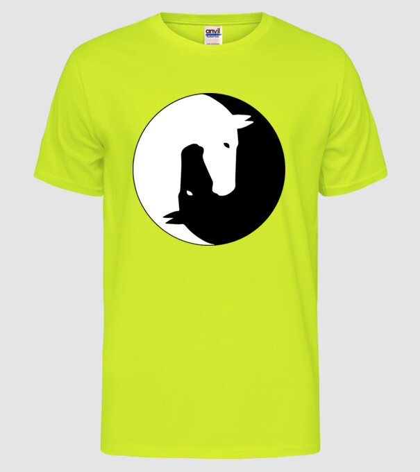 Lovas ying-yang model galben neon pe tricou