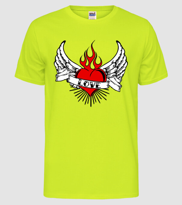 love model galben neon pe tricou