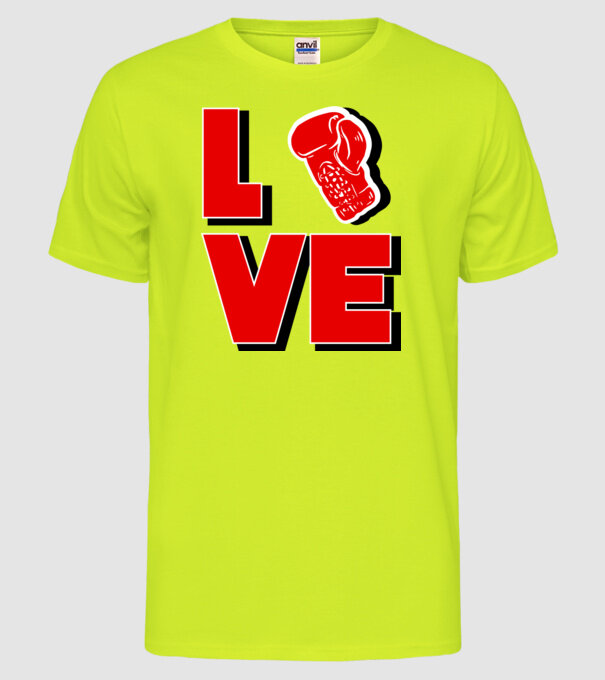 LOVE BOX model galben neon pe tricou