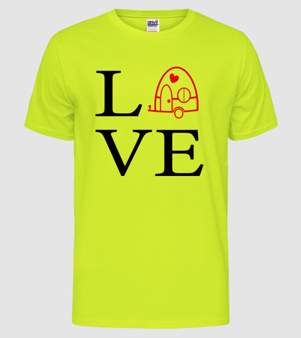 Love camping model galben neon pe tricou