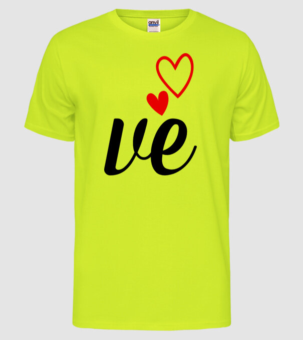 Cuplu LOVE model galben neon pe tricou