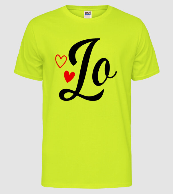 Cuplu LOVE model galben neon pe tricou