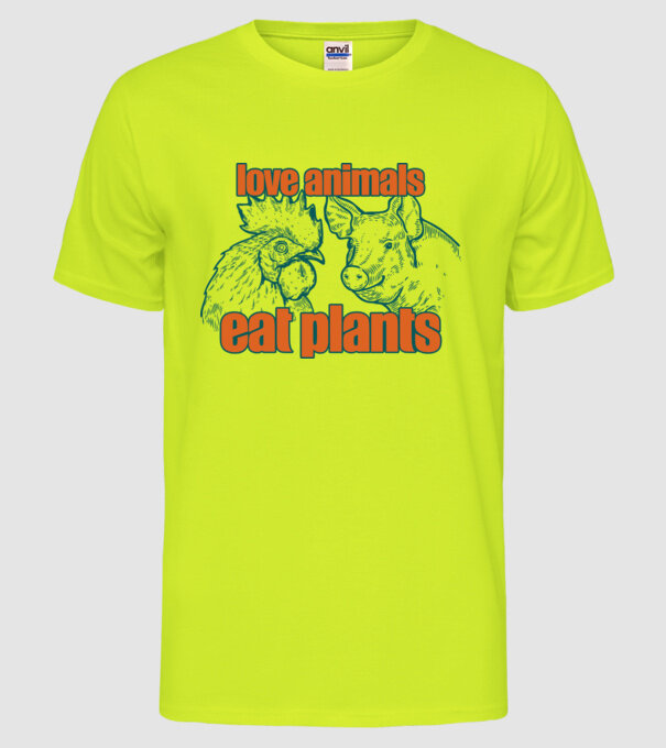 love animals model galben neon pe tricou