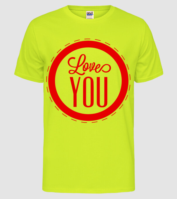 love you model galben neon pe tricou