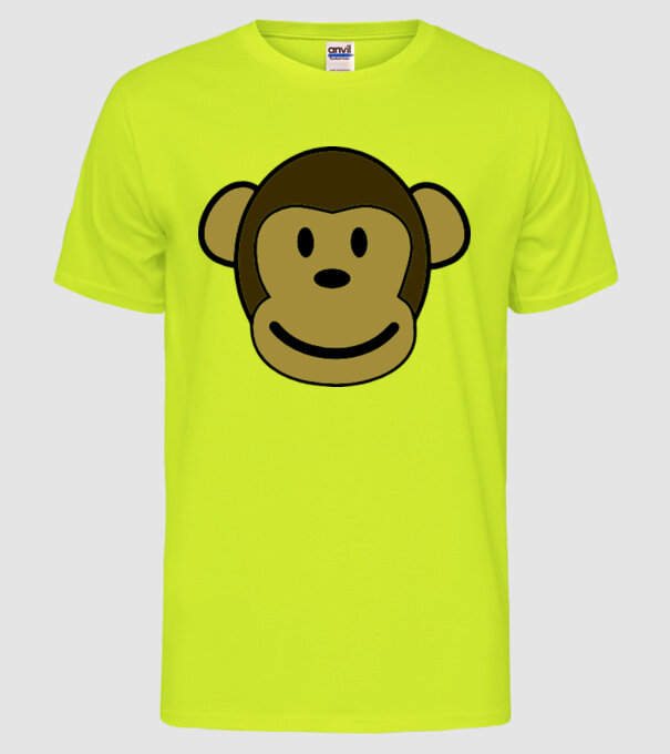 Maimuță model galben neon pe tricou