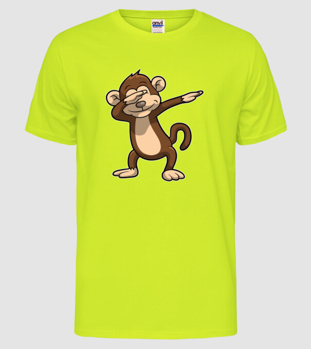 Maimuță DAB model galben neon pe tricou