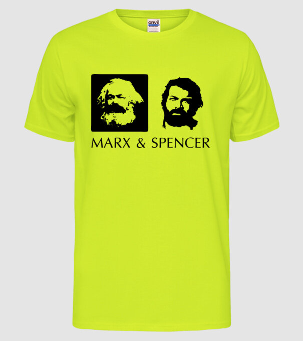 Marx és Bud Spencer model galben neon pe tricou