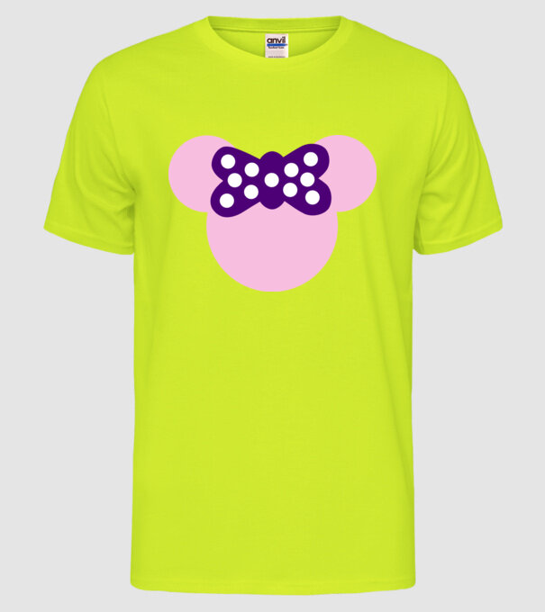 Minnie model galben neon pe tricou