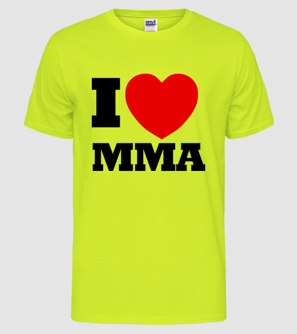 MMA LOVE model galben neon pe tricou