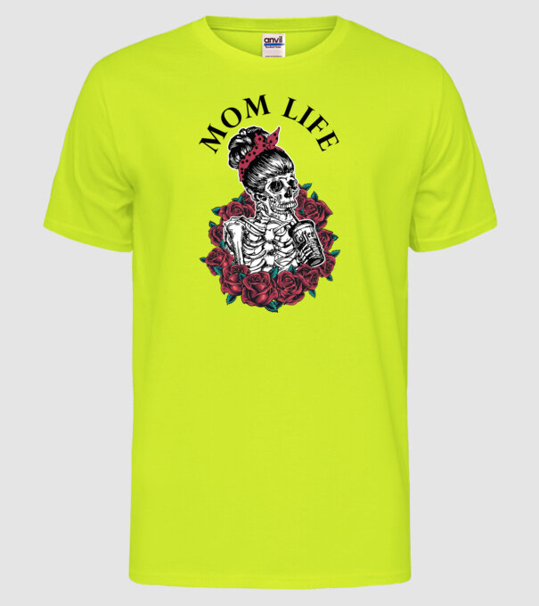 MOMLIFE model galben neon pe tricou