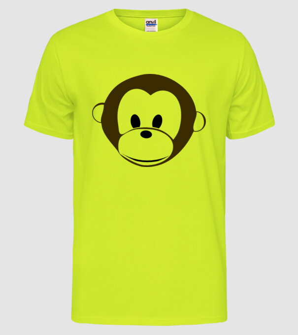 maimuță model galben neon pe tricou