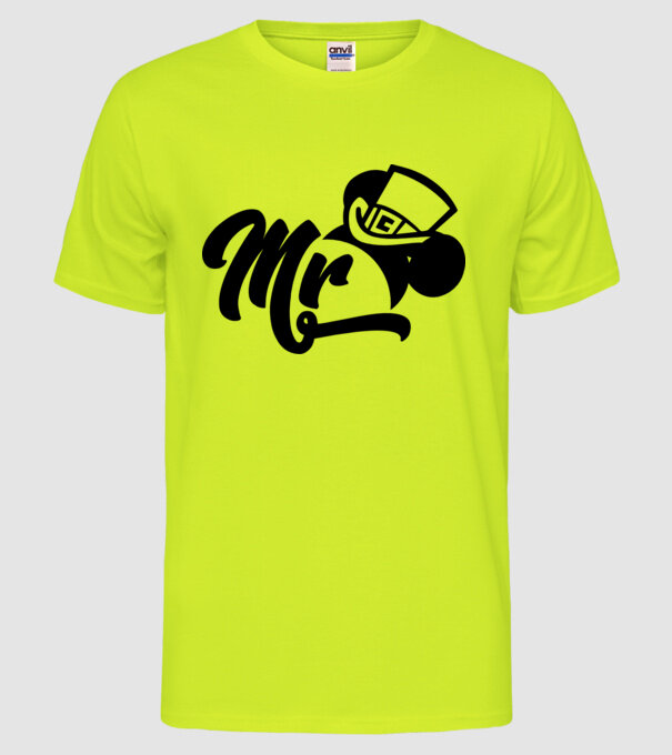 Mr Mouse model galben neon pe tricou