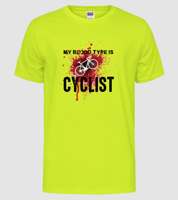 My blood type model galben neon pe tricou