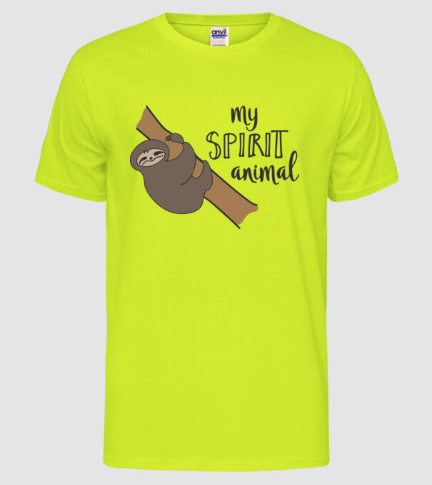 My spirit animal model galben neon pe tricou