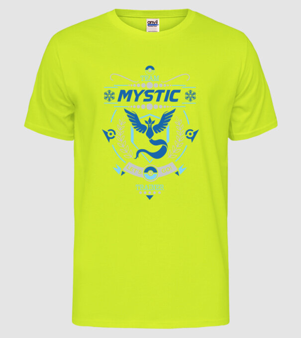 Mystic team model galben neon pe tricou