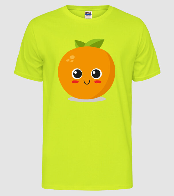 Portocală model galben neon pe tricou