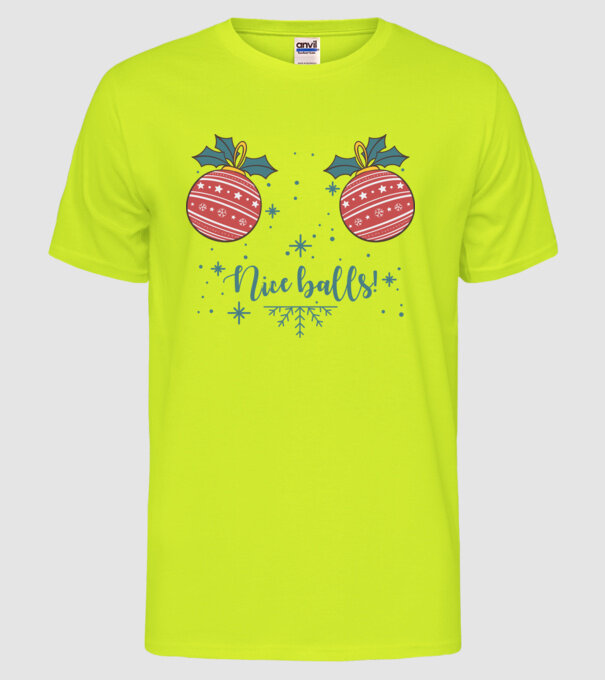 Nice Balls model galben neon pe tricou
