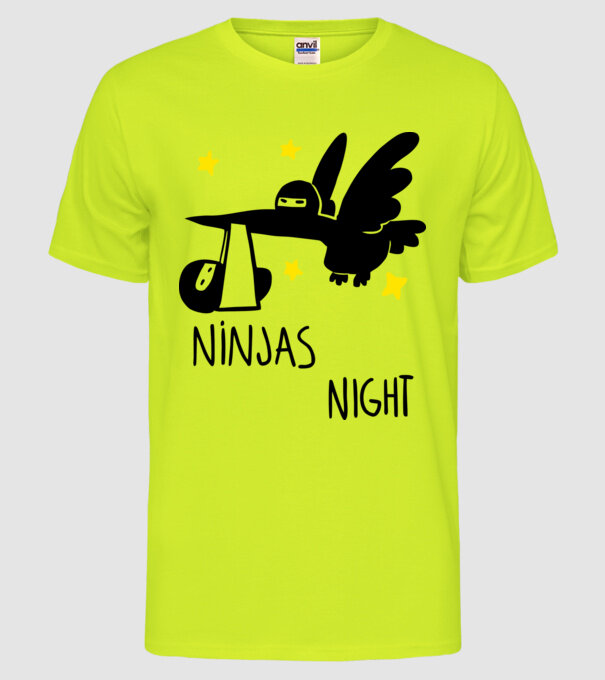 Ninja model galben neon pe tricou