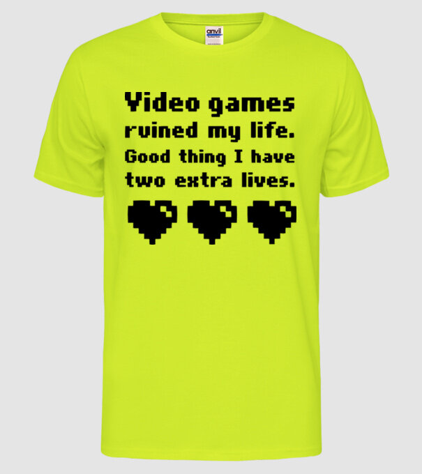 nintendo model galben neon pe tricou
