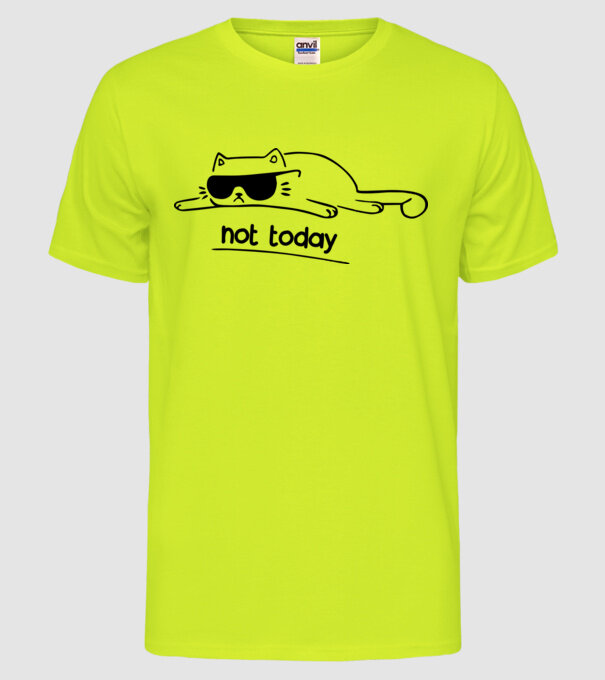 not today kitty model galben neon pe tricou