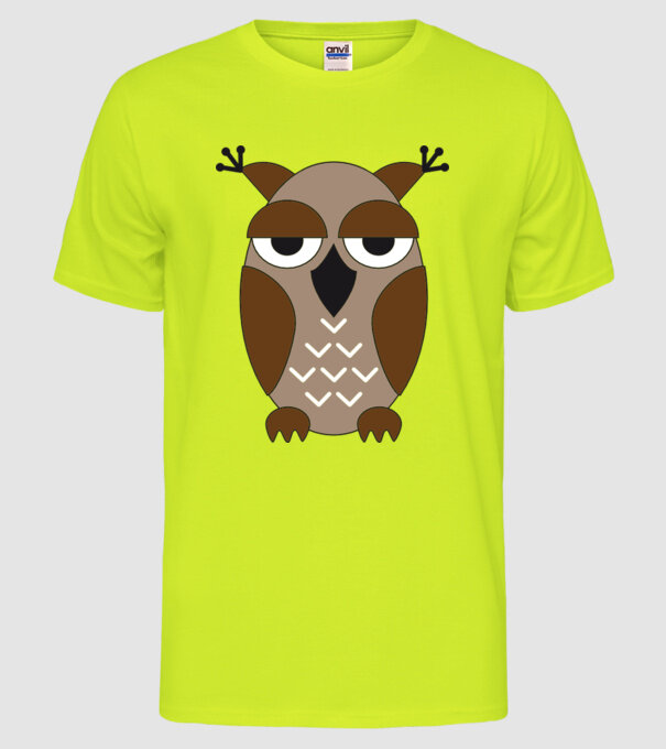 Owl model galben neon pe tricou