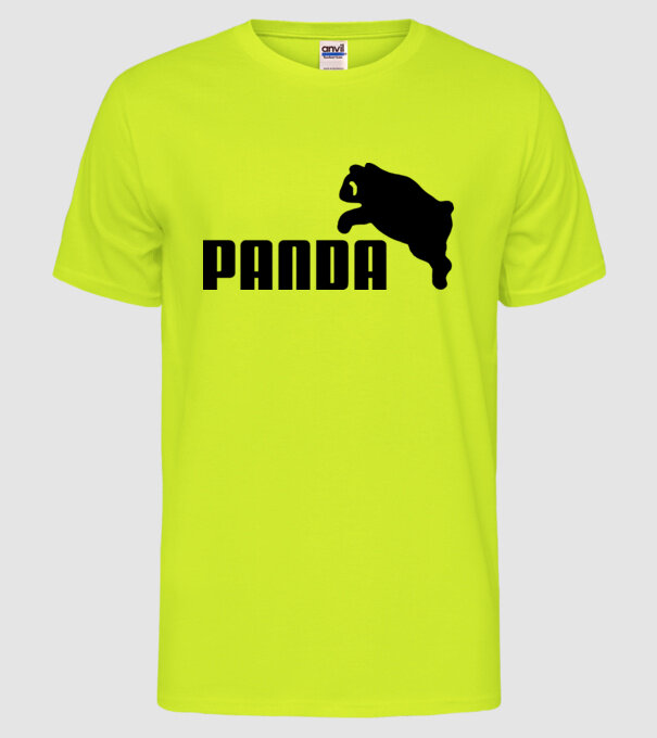 PANDA model galben neon pe tricou