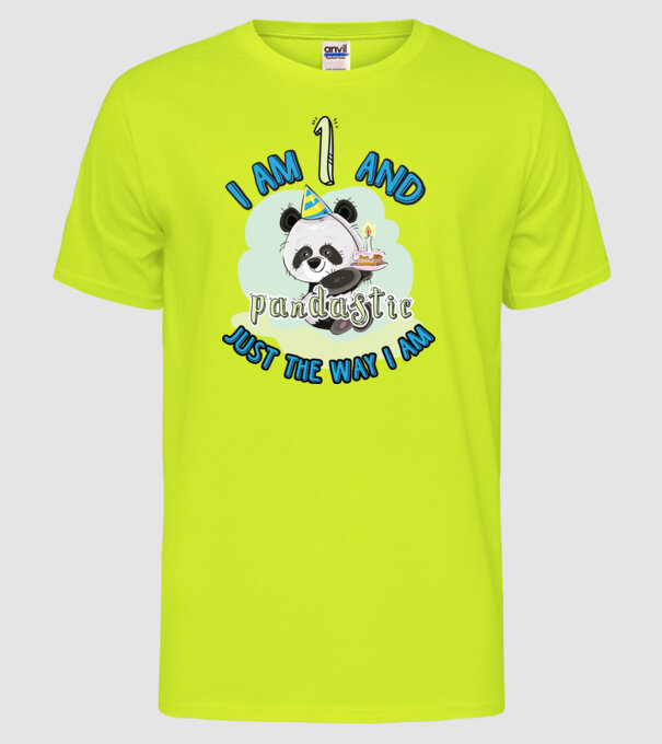 PANDASTIC 1 model galben neon pe tricou