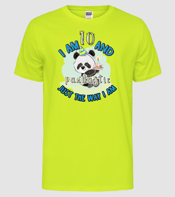 PANDASTIC 10 model galben neon pe tricou
