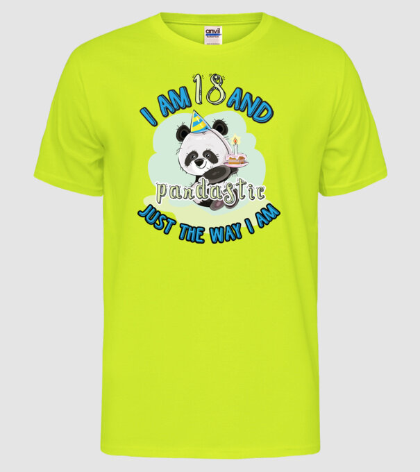 PANDASTIC 18 model galben neon pe tricou